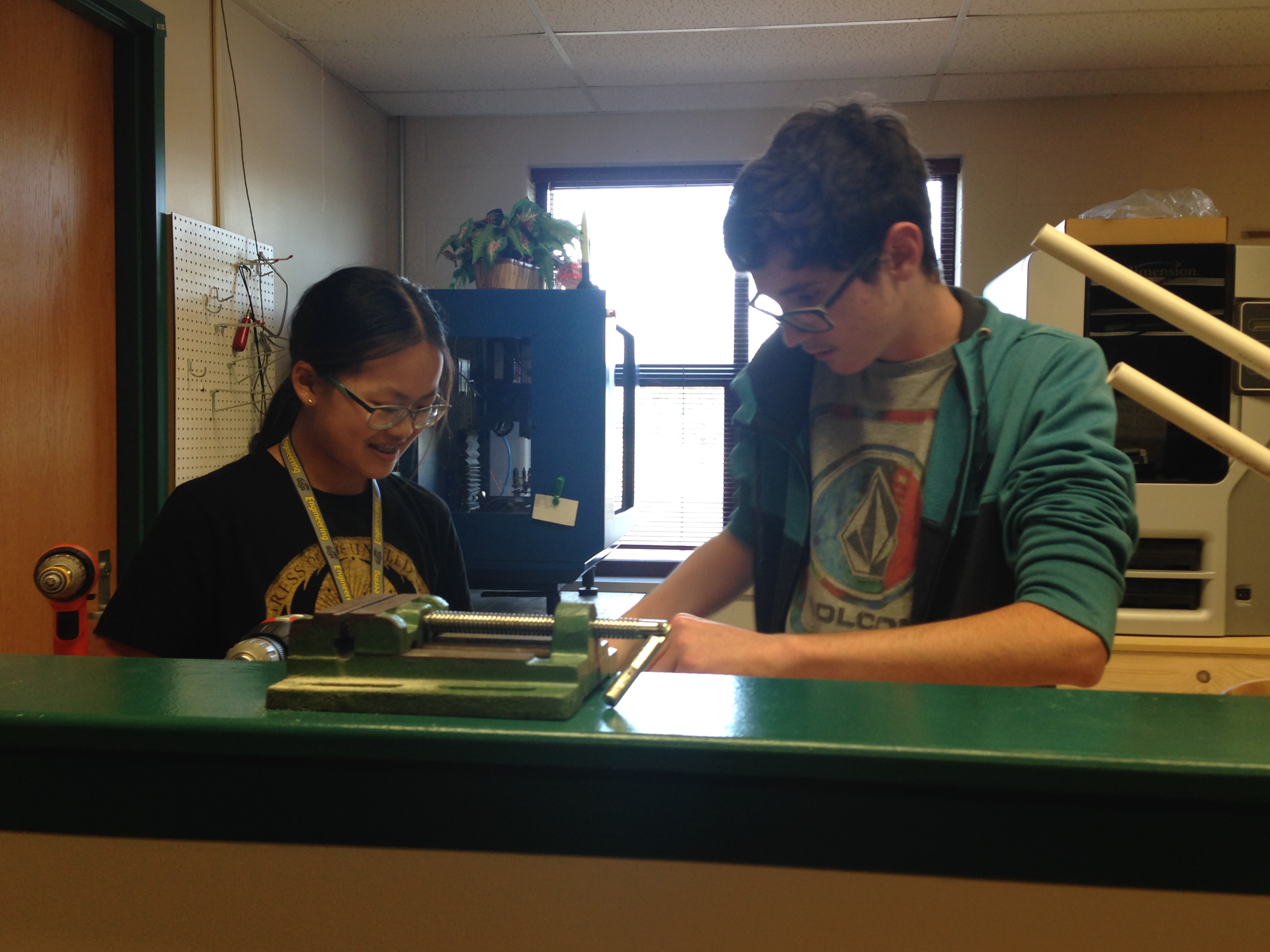 Two team members working on a project